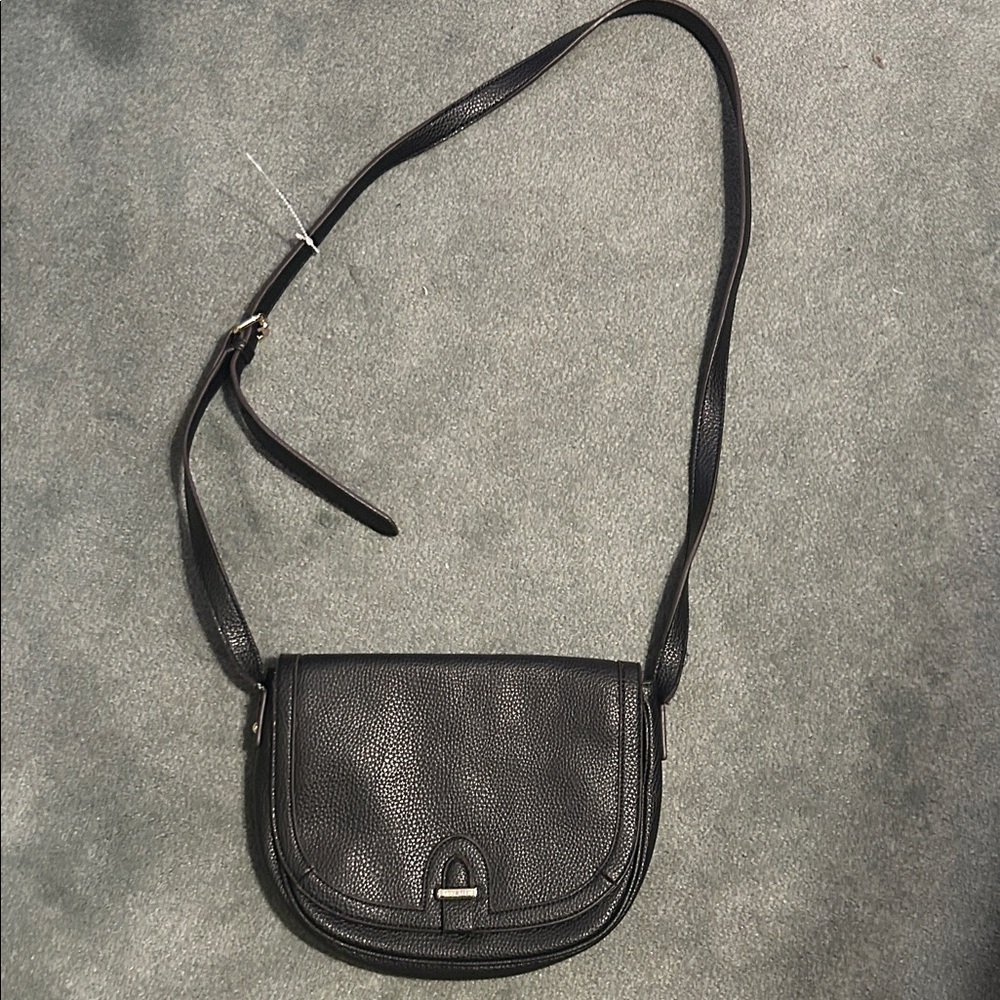 Anne Klein Black Pebbled Crossbody Bag